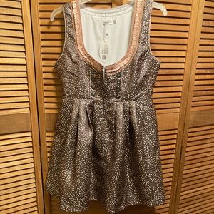 Clearlove Taupe & Pink Bavarian Brocade Dress